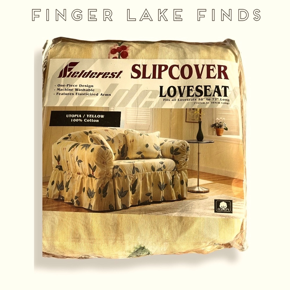 Sure Fit Yellow Floral Loveseat Slipcover